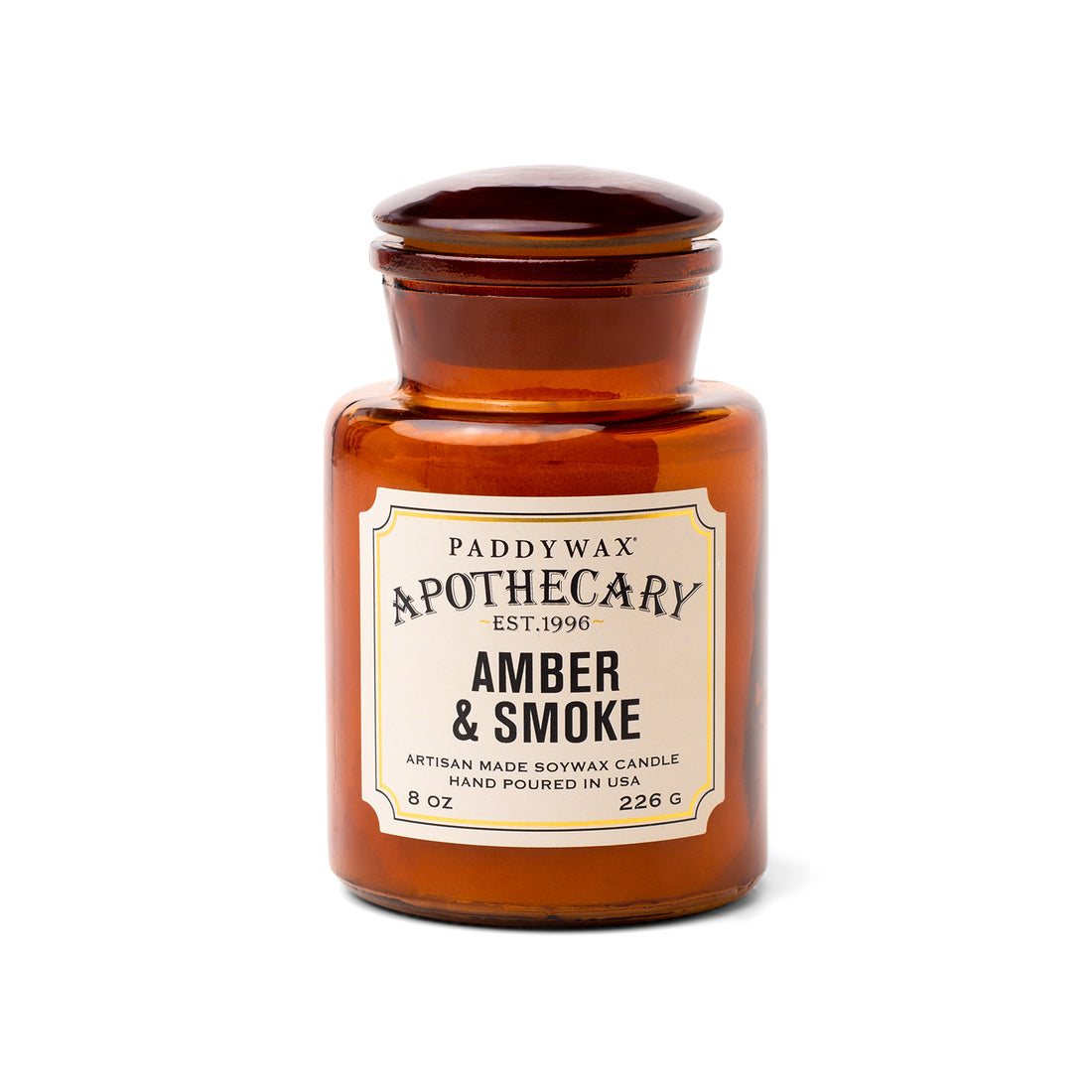PADDYWAX Apothecary 8 oz Candle Amber + Smoke