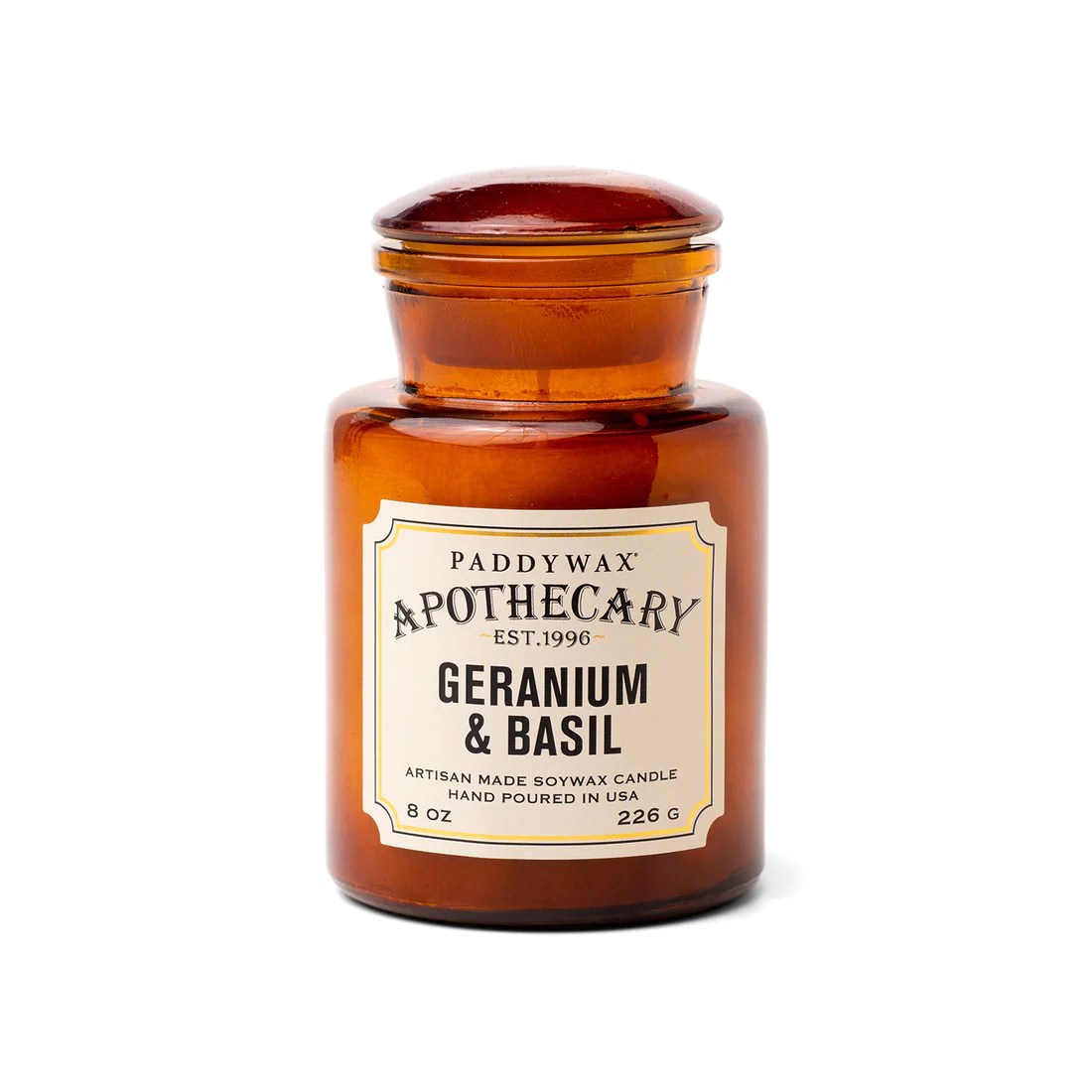 PADDYWAX Apothecary 8 oz Candle Geranium + Basil