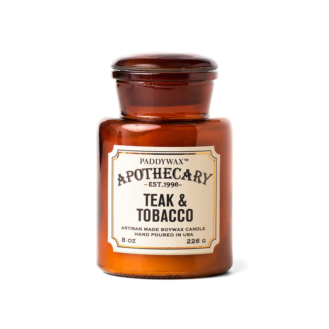 PADDYWAX Apothecary 8 oz Candle Teak + Tobacco