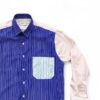 Multi Color Cotton Shirt With Blue Pocket