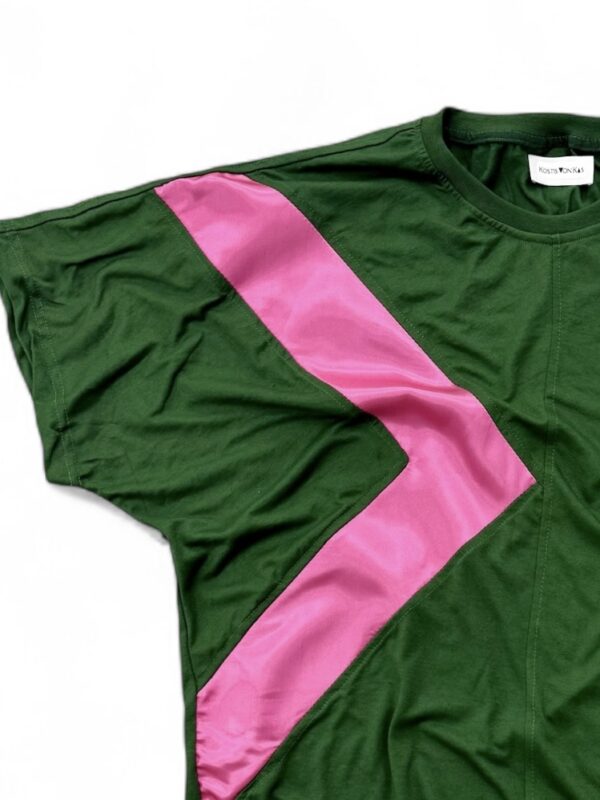 Triangle T- Shirt Green With Pink
