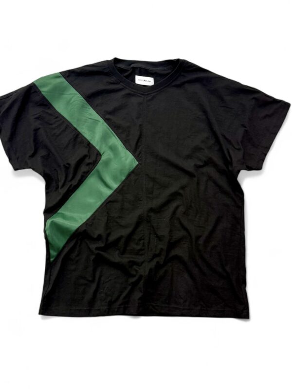 Triangle T- Shirt Black with Green