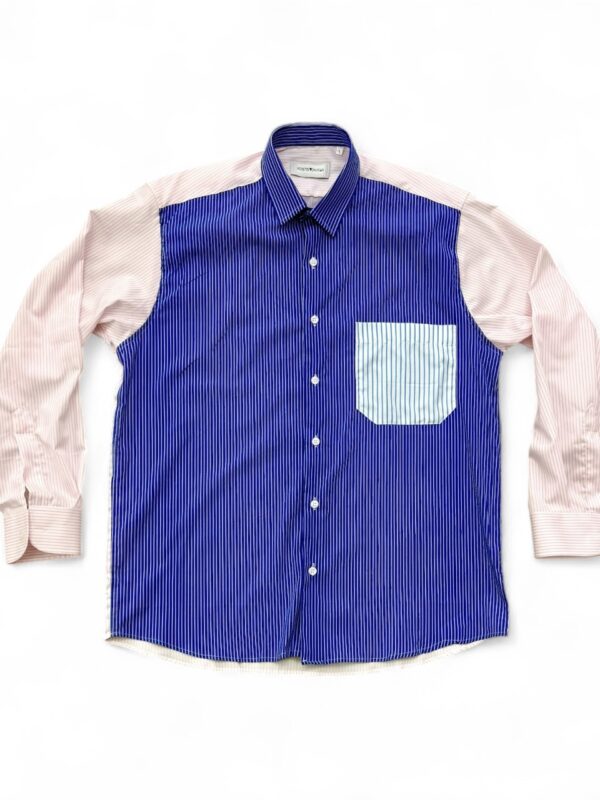 Multi Color Cotton Shirt With Blue Pocket