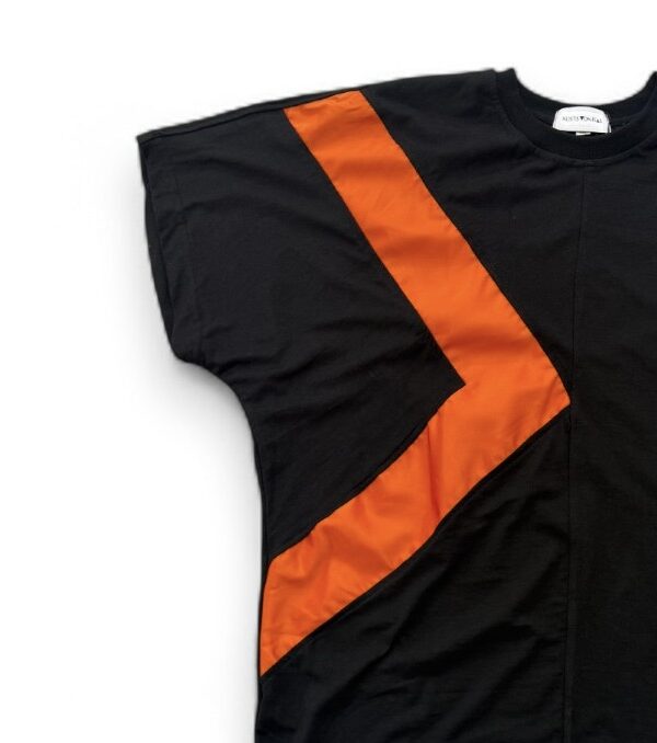 Triangle T- Shirt Black with Orange