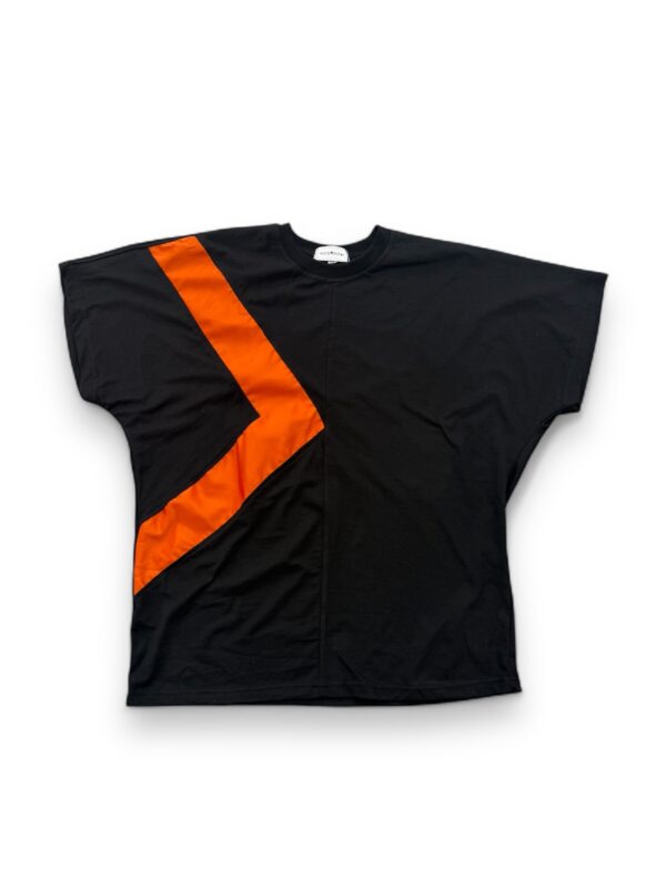 Triangle T- Shirt Black with Orange