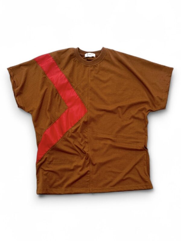 Triangle T- Shirt Brown with Red