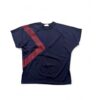 Triangle T- Shirt Blue with Burgundy