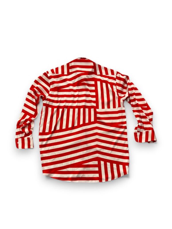 Red & White Geometric Satin Shirt