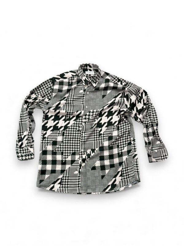 Geometric Houndstooth Patchwork Shirt