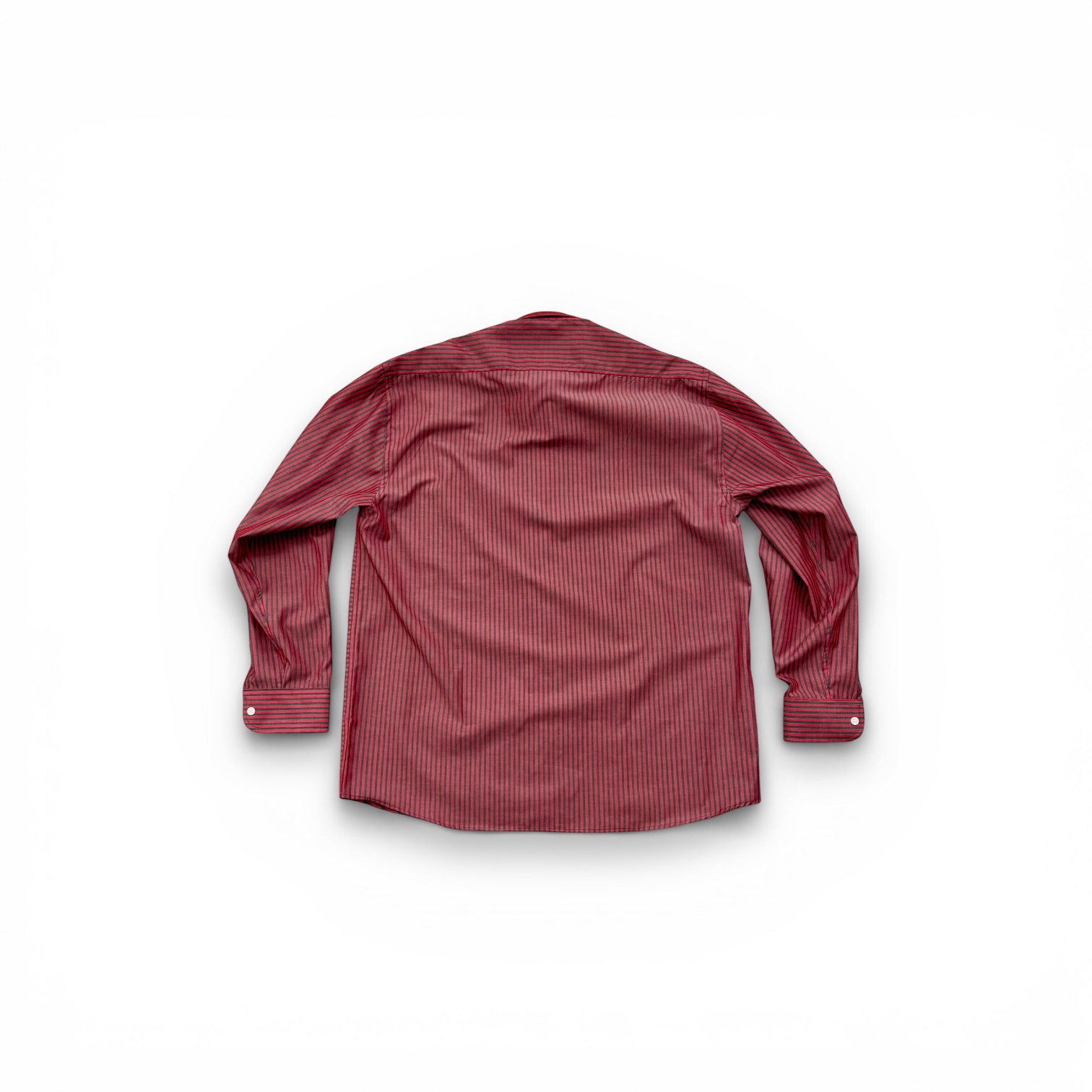 Deep Red & Dark Grey Pinstripe Regular Fit Shirt