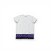 Oversized Cotton T-Shirt with Purpe Satin Detail & Lace Trim