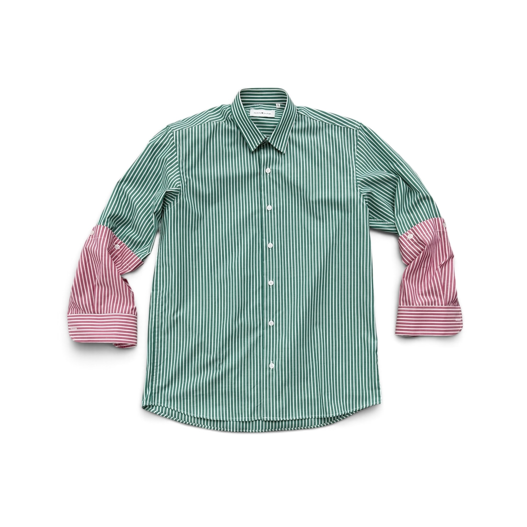 Unisex 2-in-1 Striped Cotton Shirt – Green & Pink